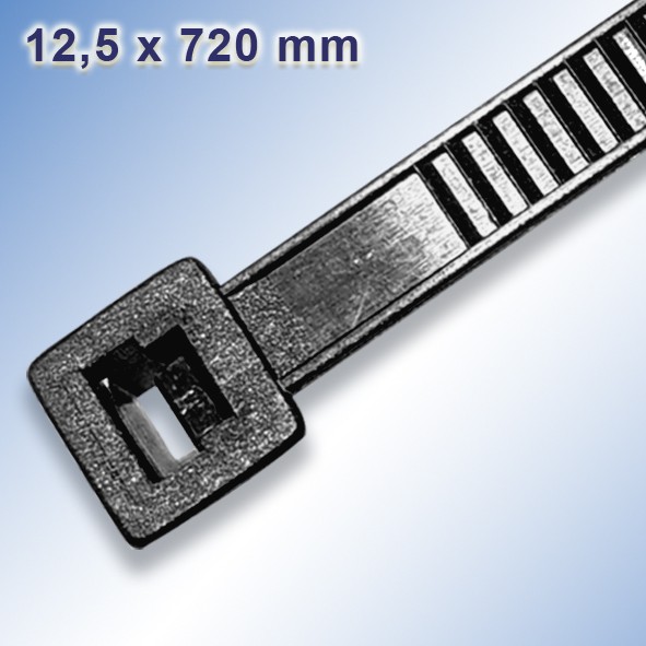 Kabelbinder 12,5 x 720 mm, Kabelbinder Breite: 12,5 mm schwarz Polyamid  6.6, Kabelbinder