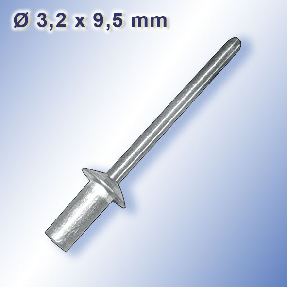 Dichtblindnieten ALU/ALU Flachrundkopf 3,2x8,0mm 500 Stück, Schrauben Dichtblindnieten ALU/ALU Flachrundkopf 3,2x8,0mm 500 Stück, Schrauben